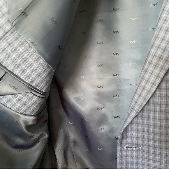 Michael Kors Blue/Black Plaid Dress Coat - Picture 5 of 8